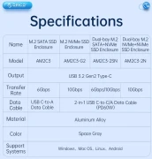 Orico AM2C3-2N Dual-Bay M.2 NVMe