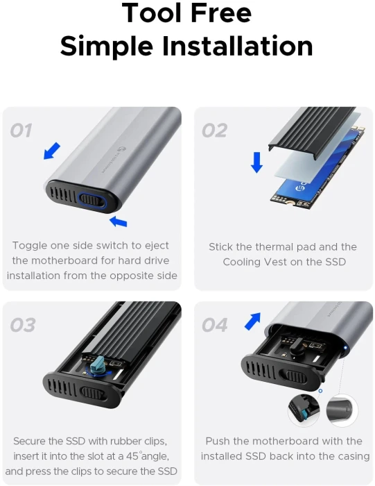 Orico външна кутия M.2 NVMe Type-C