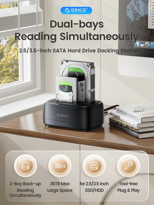 Orico Dock 2 x HDD/SSD 2.5"/3.5" Clone