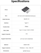 Orico DDL25 кутия за диск 2.5" USB-C