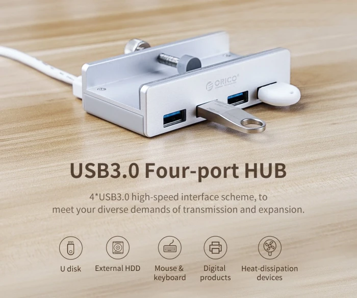 Orico MH4PU Clip Type 4 x USB 5Gbps