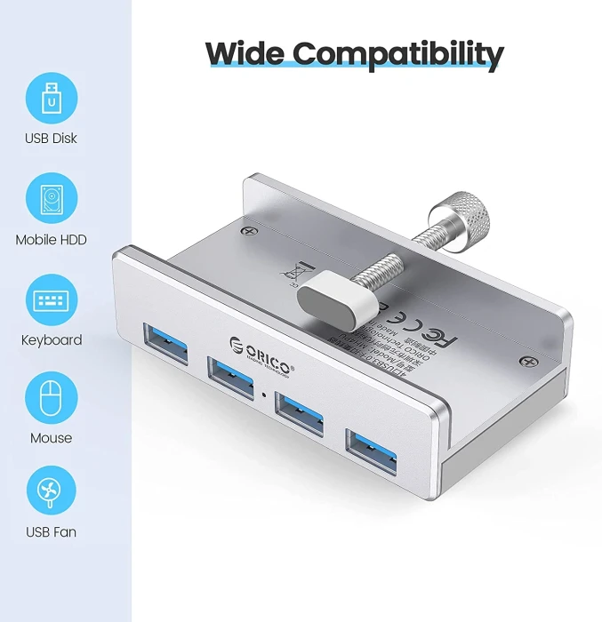 Orico MH4PU-P Clip Type 4 x USB 5Gbps