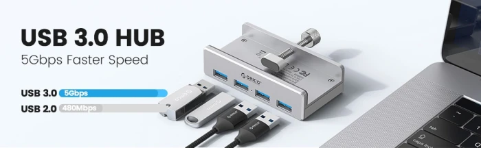 Orico MH4PU-P Clip Type 4 x USB 5Gbps