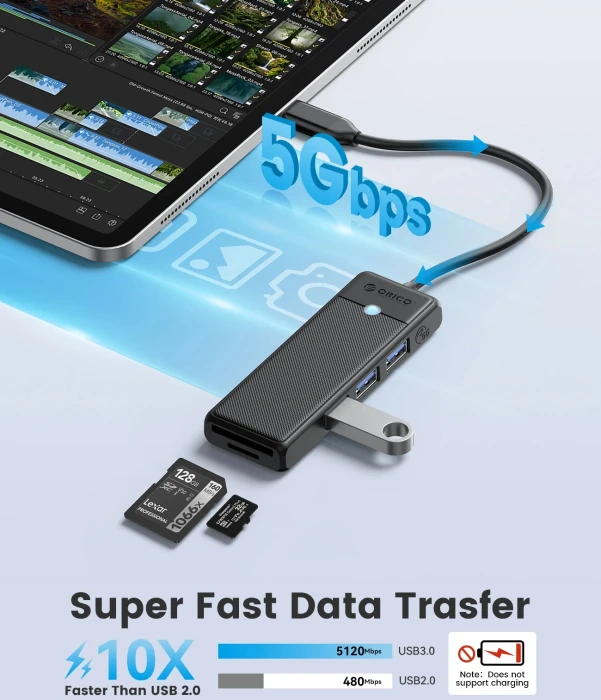 Orico 3 x USB 5Gbps + Card Reader