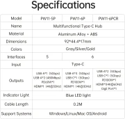Orico PW11-6PCR 6in1 USB-C