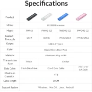 Orico PWM2 White M.2 NVMe USB-C