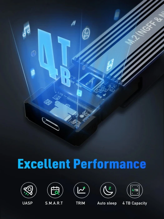 VCom 10Gbps USB3.1 M.2 NVMe & SATA