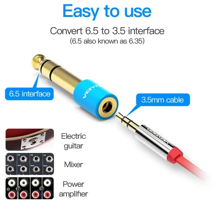 Vention аудио TRS 3.5mm > 6.35mm