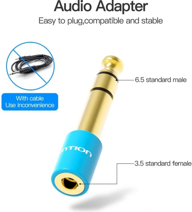 Vention аудио TRS 3.5mm > 6.35mm