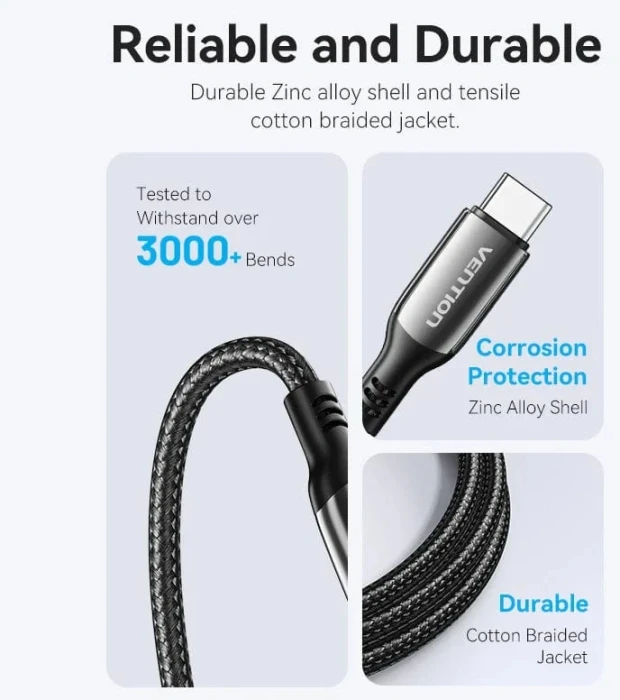 Vention USB-C 2.0 100W -2.0m