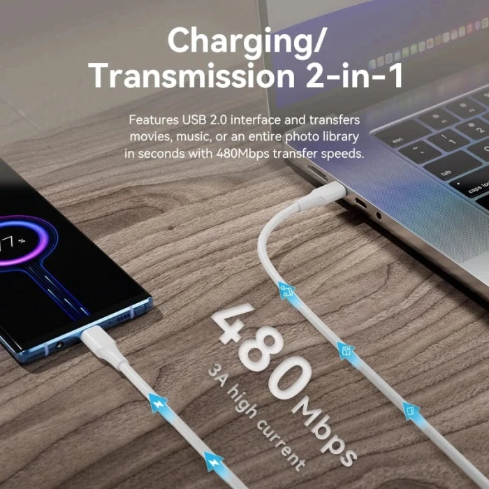 Vention USB-C 2.0 White - 1m