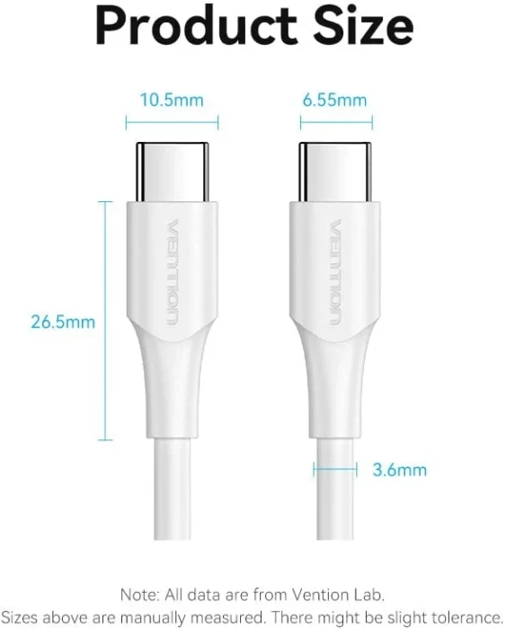 Vention USB-C 2.0 White - 1m