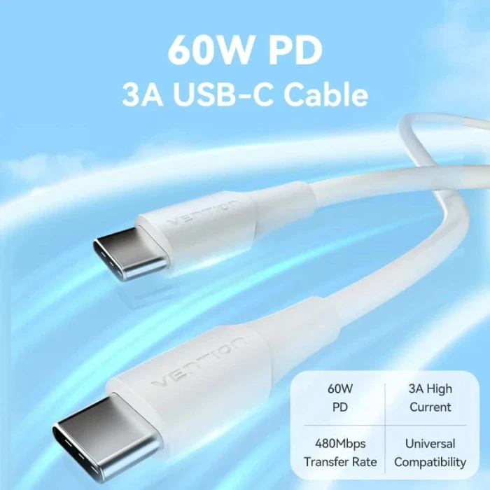 Vention USB-C 2.0 White - 1m