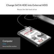Orico 2.5 inch 10Gbps Type-C Transparent