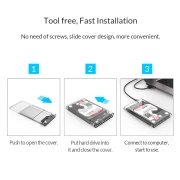 Orico 2.5 inch 10Gbps Type-C Transparent