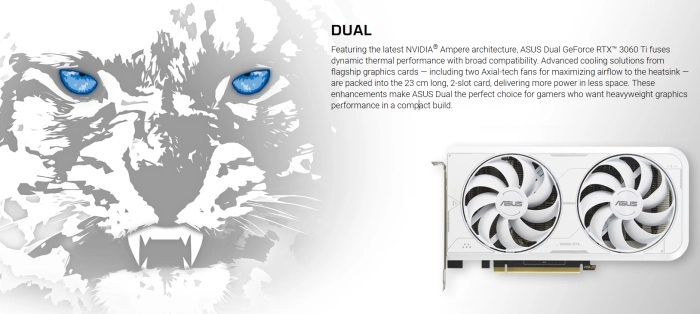 ASUS DUAL GeForce RTX 3060 TI White OC 8GB GDDR6X