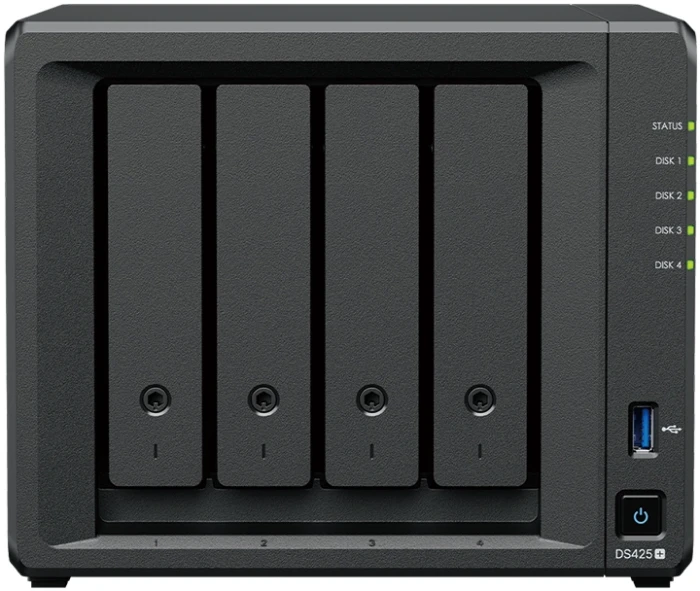 Мрежов сторидж Synology DS425+, за 4 диска, Intel Celeron J4125 - 4 Cores