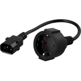 Кабел PowerWalker IEC 10A C14/ шуко (20cm)