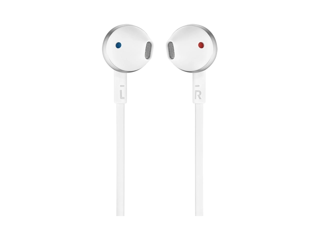 Слушалки тапи JBL T205, Бял/Сребрист