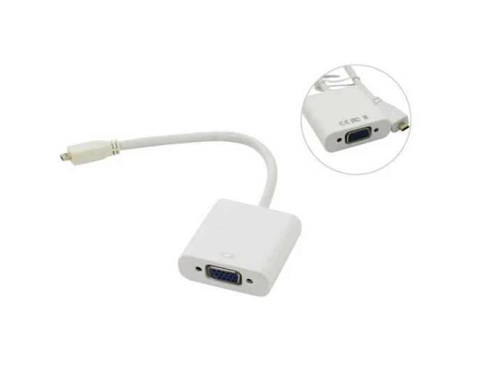 VCom Адаптер Adapter Micro HDMI DM to VGA F White - CG593-0.15m