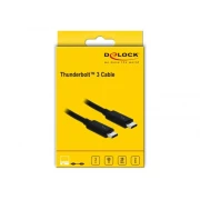 Кабел Delock Thunderbolt 3 (20 Gb/s) USB-C, мъжко - мъжко, 2.0 м, 3 A, Черен