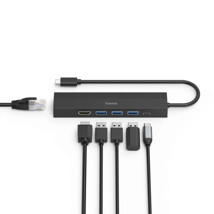 HAMA USB-C хъб HDMI LAN