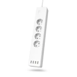 Смарт разклонител HAMA 4 гнезда, WiFi 2.4Ghz, 4 портов USB хъб, Бял