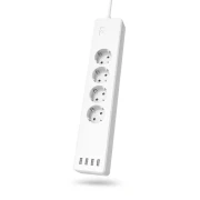 Смарт разклонител HAMA 4 гнезда, WiFi 2.4Ghz, 4 портов USB хъб, Бял