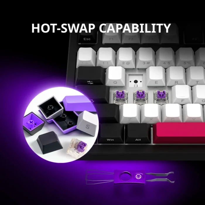 LORGAR KBP7075W Wireless PBT Black