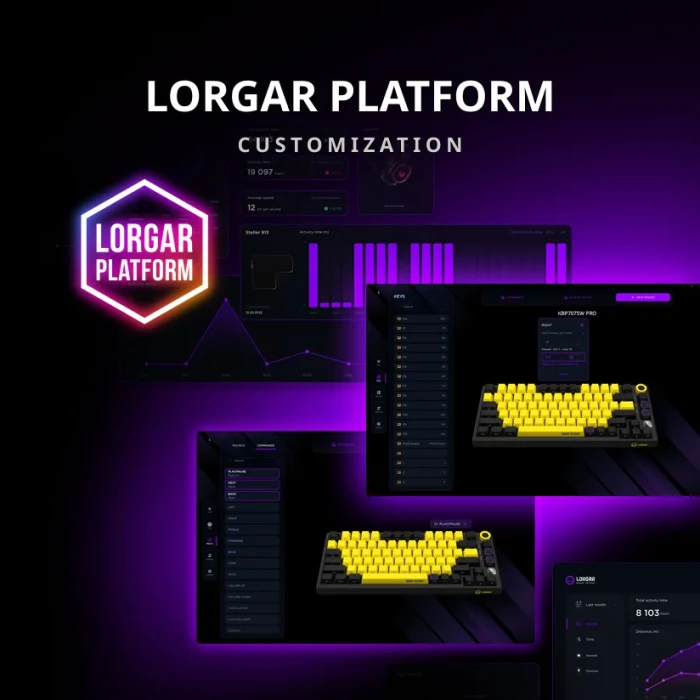 LORGAR KBP7075W Wireless PBT Black