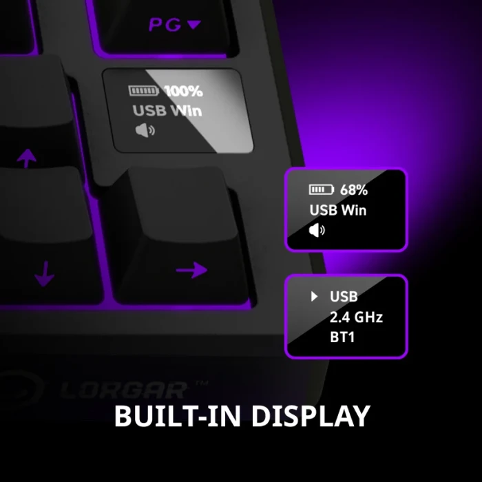 LORGAR KBP7075W Wireless PBT Black