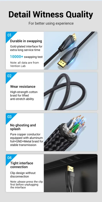 Vention HCCBF DisplayPort 1.4 8K - 1.0m