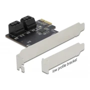 Карта Delock, PCI Express x1 към 4 port SATA, Low Profile
