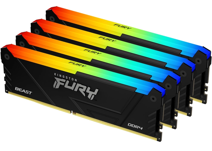 Kingston FURY Beast Black RGB 64GB (4x16GB) DDR4 3200MHz CL16