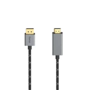 Кабел HAMA, DisplayPort мъжко - HDMI мъжко, Ultra-HD, 4K, 1.5м