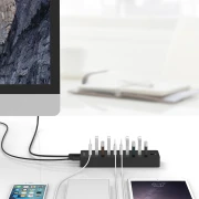 Orico хъб USB 10-port HUB with power adapter - P10-U2-V1-EU-BK