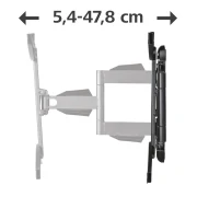 Стенна стойка за TV, Fullmotion ,XL, черна, 191см, 75", до 45кг