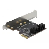 Карта Delock, PCI Express x1 към  4 port SATA, Low Profile