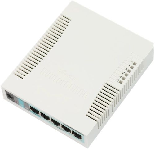 Суич MikroTik 260GS, 5-port 10/10/1000+1xSFP + cages