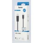 Кабел HAMA USB-C мъжко - USB 2.0 A мъжко, 480Mbit/s,0.75 м, Черен