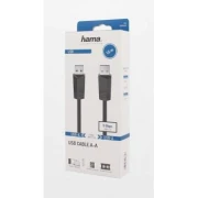 Кабел HAMA USB 3.0, USB-A мъжко - USB-А мъжко, 1.5 м, 5Gbit/s, екраниран