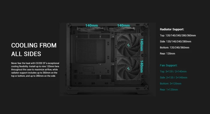 DeepCool CG330-3F - Black