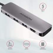 AXAGON HMC-HCR3A SuperSpeed USB-C COMBO 5in1 hub