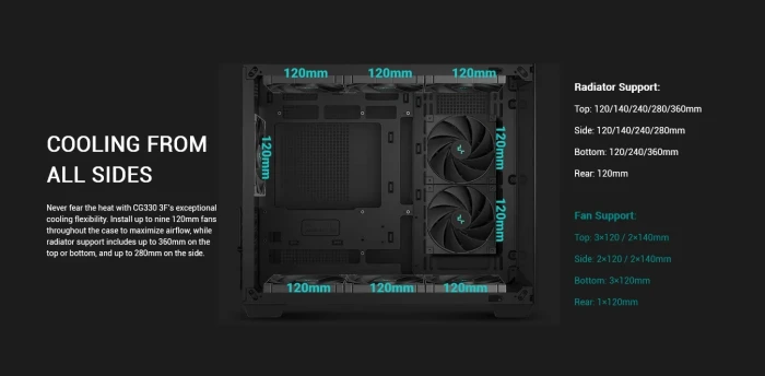 DeepCool CG330-3F - Black