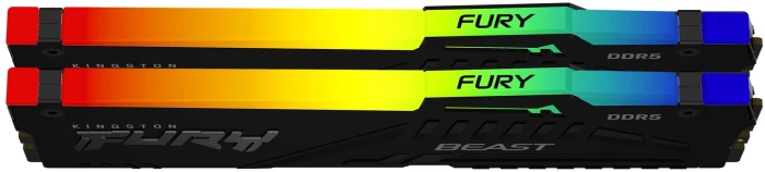64GB (2x32) DDR5-6000 CL30 Kingston FURY Beast Black RGB (РАЗОПАКОВАН)