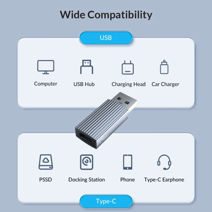 Orico Адаптер USB3.1 to Type-C (female) - AH-AC10-GY