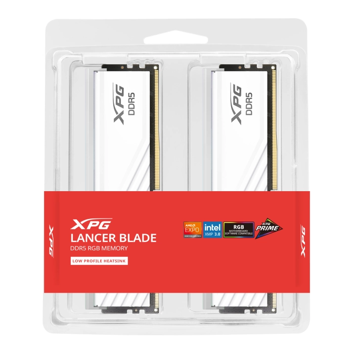 32GB (2x16) DDR5-6000 CL30 ADATA LANCER BLADE WHITE RGB