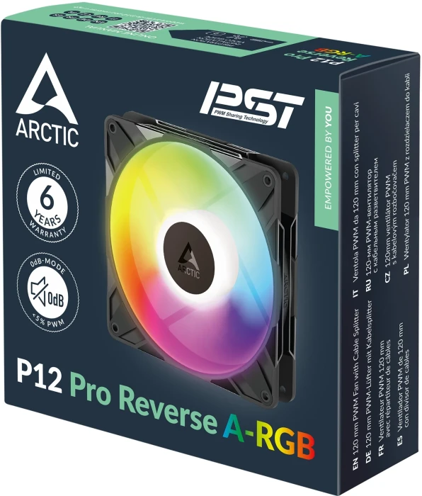 ARCTIC P12 Pro Reverse A-RGB Black