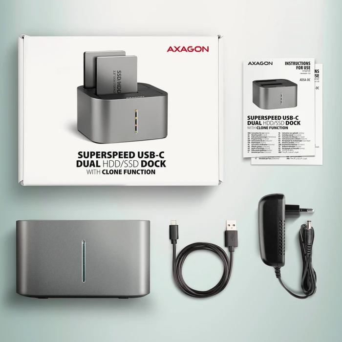 AXAGON ADSA-DC DUAL 2.5"/3.5" HDD/SSD