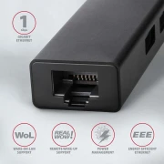 AXAGON HMA-GL3A USB hub + gigabit LAN